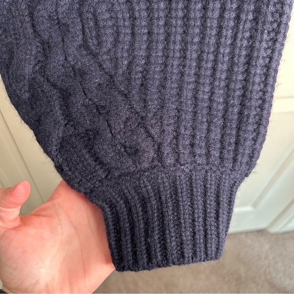NWT Reformation The Collection Adela Regenerative Wool Cable Sweater Navy small - Picture 6 of 15